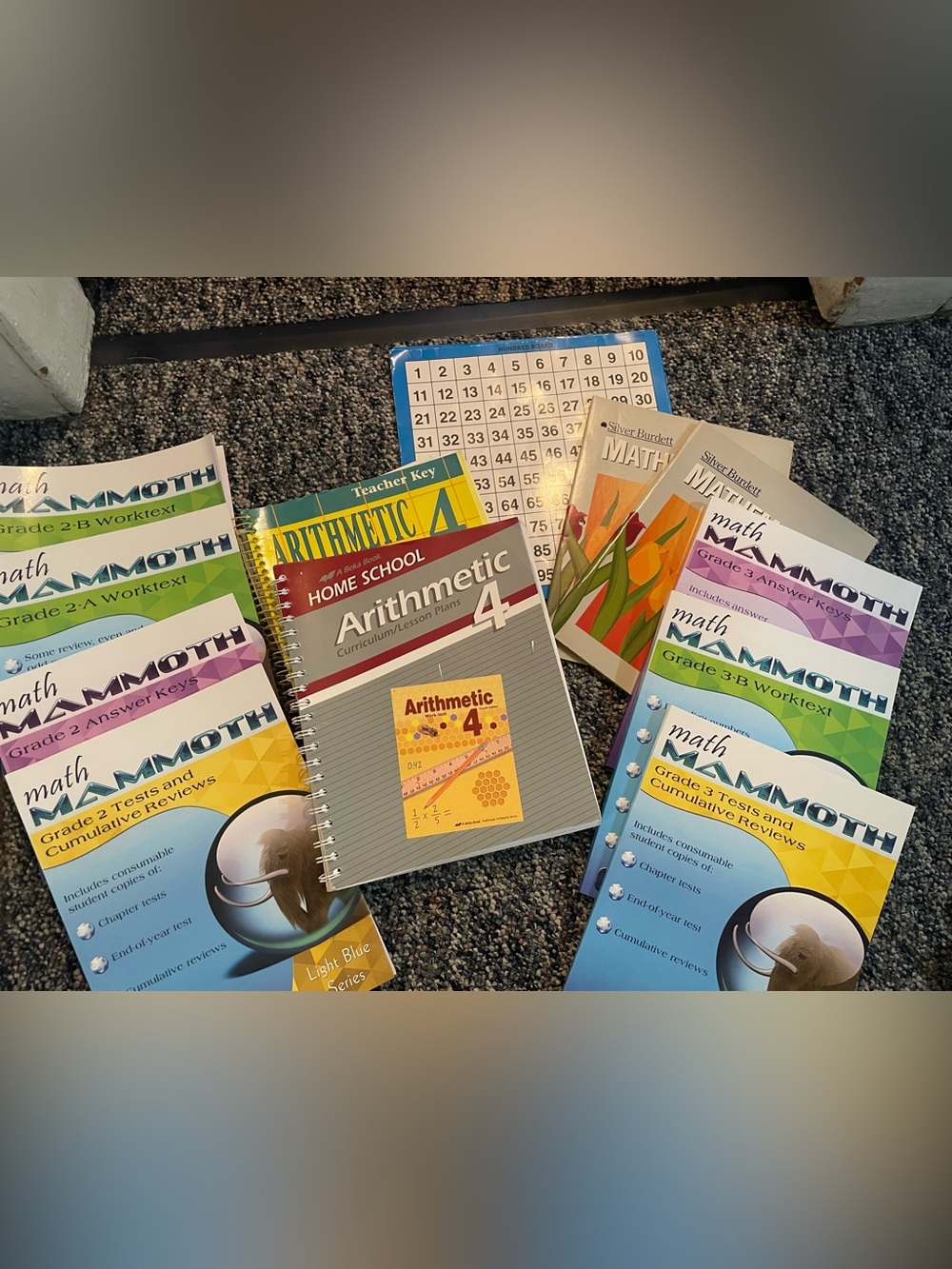 Homeschool Math Bundle - Three Test Sheets Used - Picture 1 of 14